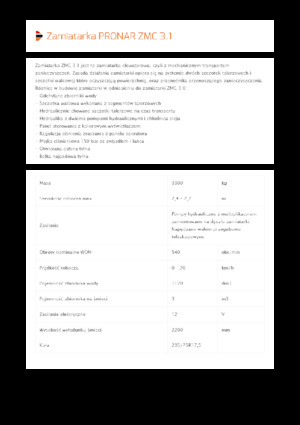 Zamiatarki holowane Pronar ZMC 3.1