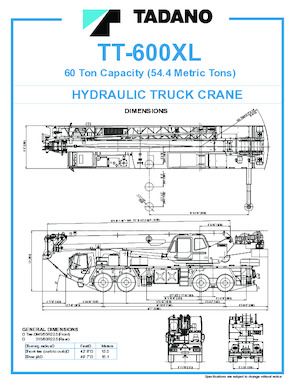 Żurawie samochodowe Tadano TT-600XL