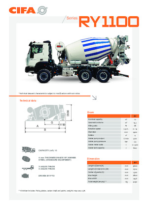 Betonomieszarki CIFA RY 1100