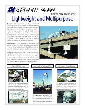 Platformy robocze na wysięgniku przegubowym mocowane na ciężarówce Aspen Aerials  B-32