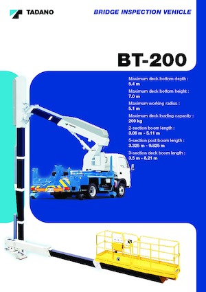 Platformy robocze na wysięgniku przegubowym mocowane na ciężarówce Tadano BT-200
