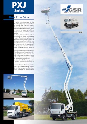 Platformy robocze na wysięgniku przegubowym mocowane na ciężarówce GSR E360PXJ 