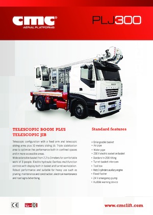 Platformy robocze na wysięgniku przegubowym mocowane na ciężarówce CMC PLJ300