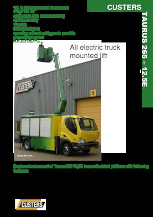 Platformy robocze na wysięgniku przegubowym mocowane na ciężarówce Custers Taurus 265-12,5E