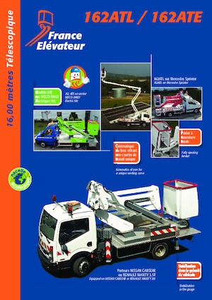 Platformy robocze na wysięgniku teleskopowym mocowane na ciężarówce France Elévateur 162ATL