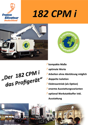 Platformy robocze na wysięgniku teleskopowym mocowane na ciężarówce France Elévateur 182 CPM