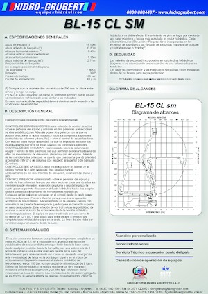 Platformy robocze na wysięgniku przegubowym mocowane na ciężarówce Hidro-Grubert BL 15CL