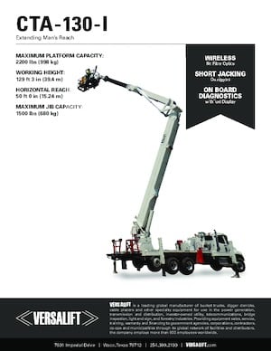 Platformy robocze na wysięgniku przegubowym mocowane na ciężarówce Versalift CTA-130-I (CONDOR)
