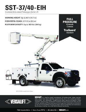 Platformy robocze na wysięgniku przegubowym mocowane na ciężarówce Versalift SST-37-EIH