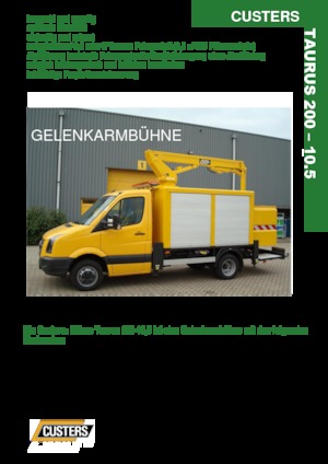 Platformy robocze na wysięgniku przegubowym mocowane na ciężarówce Custers Taurus 200-10.5