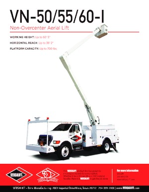 Platformy robocze na wysięgniku przegubowym mocowane na ciężarówce Versalift VN-55-I 