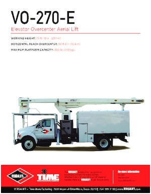 Platformy robocze na wysięgniku przegubowym mocowane na ciężarówce Versalift VO-270-REV