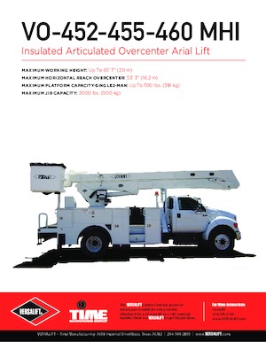 Platformy robocze na wysięgniku przegubowym mocowane na ciężarówce Versalift VO-455-MHI