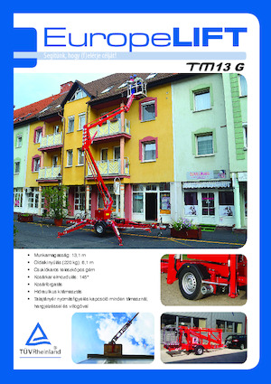 Platformy robocze na wysięgniku przegubowym mocowane na przyczepie EuropeLift TM 13 G