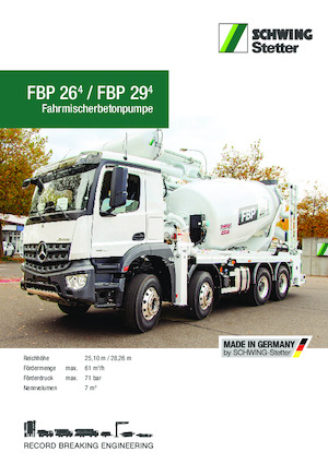 Pompa do betonu mocowana na ciężarówce SCHWING-Stetter FBP 29-4