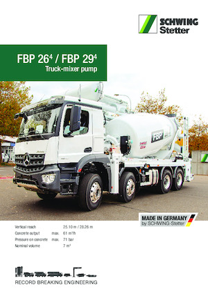 Pompa do betonu mocowana na ciężarówce SCHWING-Stetter FBP 29-4