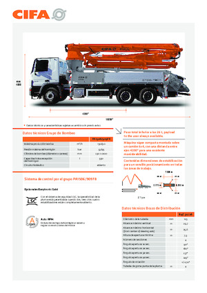 Pompa do betonu mocowana na ciężarówce CIFA K30L 