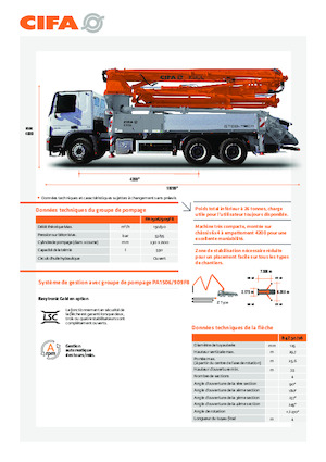 Pompa do betonu mocowana na ciężarówce CIFA K30L 