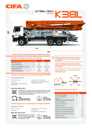 Pompa do betonu mocowana na ciężarówce CIFA K38L