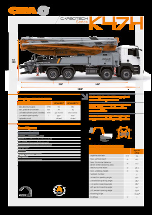 Pompa do betonu mocowana na ciężarówce CIFA K47H