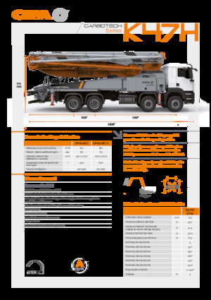 Pompa do betonu mocowana na ciężarówce CIFA K47H