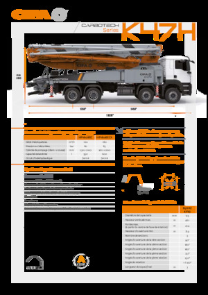 Pompa do betonu mocowana na ciężarówce CIFA K47H