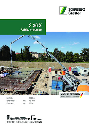 Pompa do betonu mocowana na ciężarówce SCHWING-Stetter S 36 X
