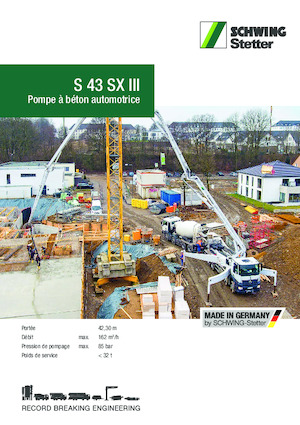 Pompa do betonu mocowana na ciężarówce SCHWING-Stetter S 43 SX III