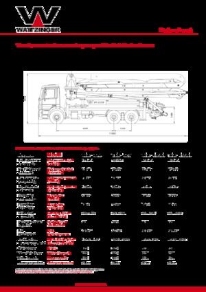 Pompa do betonu mocowana na ciężarówce Waitzinger THP 125