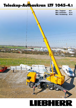 Żurawie teleskopowe mocowane na ciężarówce Liebherr LTF 1045-4.1