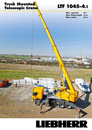 Żurawie teleskopowe mocowane na ciężarówce Liebherr LTF 1045-4.1