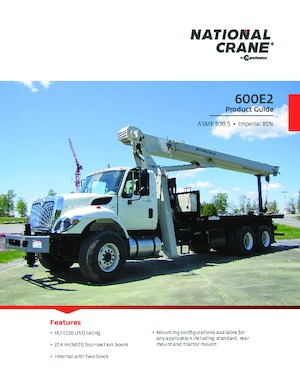 Żurawie teleskopowe mocowane na ciężarówce National Crane 600E2