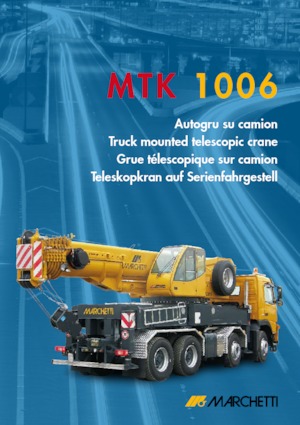 Żurawie teleskopowe mocowane na ciężarówce Marchetti MTK 1006