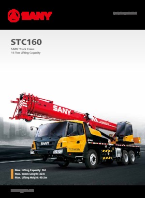 Żurawie teleskopowe mocowane na ciężarówce Sany STC160