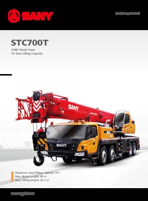 Żurawie teleskopowe mocowane na ciężarówce Sany STC700T