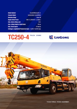 Żurawie teleskopowe mocowane na ciężarówce Liugong TC250-4