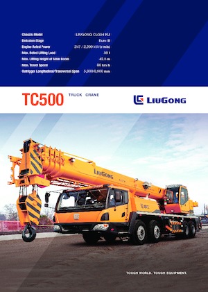 Żurawie teleskopowe mocowane na ciężarówce Liugong TC500