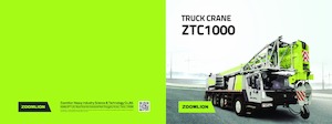 Żurawie teleskopowe mocowane na ciężarówce Zoomlion ZTC1000