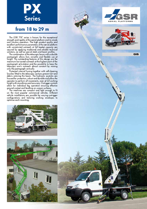 Platformy robocze na wysięgniku przegubowym mocowane na ciężarówce GSR E 180 PX Comfort