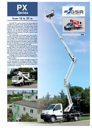 Platformy robocze na wysięgniku przegubowym mocowane na ciężarówce GSR E 180 PX Basic