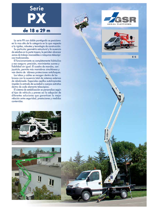 Platformy robocze na wysięgniku przegubowym mocowane na ciężarówce GSR E 180 PX Basic