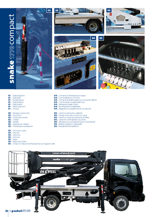 Platformy robocze na wysięgniku przegubowym mocowane na ciężarówce Oil & Steel Snake 1770 Compact RE
