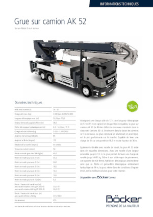 Żurawie teleskopowe mocowane na ciężarówce Böcker AK 52