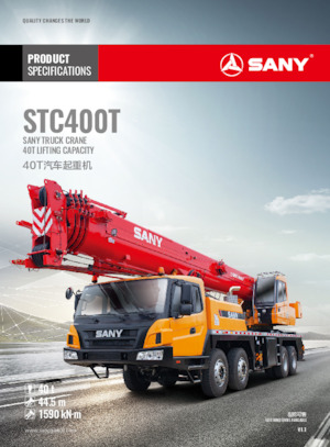 Żurawie teleskopowe mocowane na ciężarówce Sany STC400T