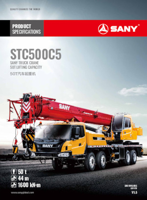 Żurawie teleskopowe mocowane na ciężarówce Sany STC500C5