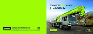 Żurawie teleskopowe mocowane na ciężarówce Zoomlion ZTC300R532