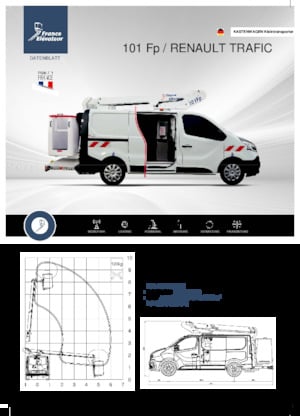 Platformy robocze na wysięgniku teleskopowym mocowane na ciężarówce France Elévateur 101 Fp