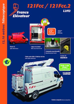 Platformy robocze na wysięgniku teleskopowym mocowane na ciężarówce France Elévateur 121 FCC