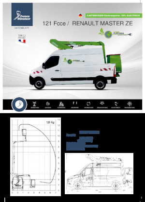 Platformy robocze na wysięgniku teleskopowym mocowane na ciężarówce France Elévateur 121 Fcce