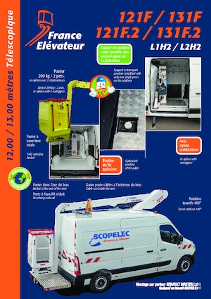 Platformy robocze na wysięgniku teleskopowym mocowane na ciężarówce France Elévateur 121 FT